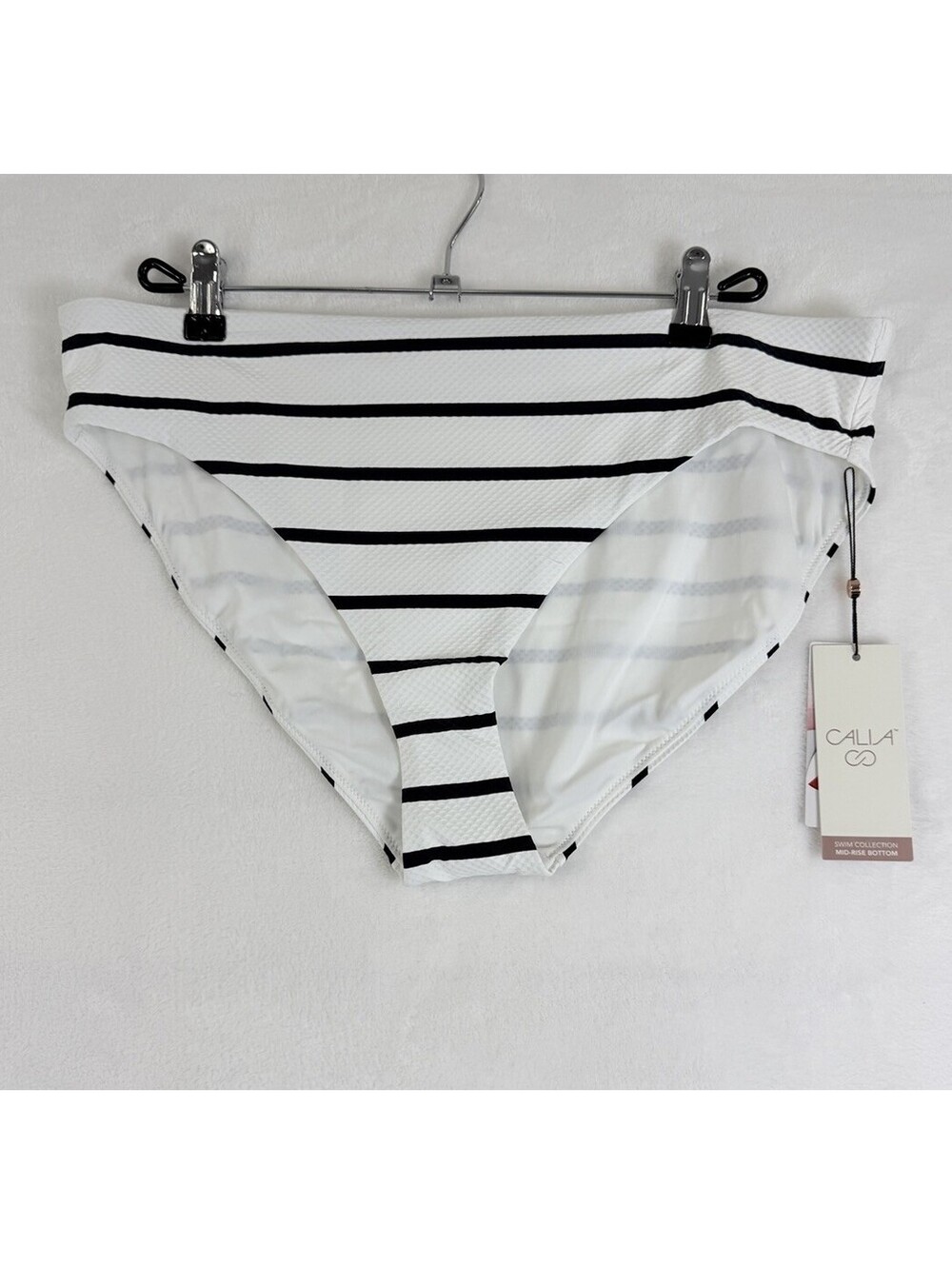 Calia Swim Bottom XL Womens Coastal Stripe Mid Rise Bikini Swimwear New NWT